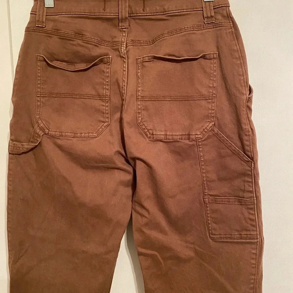 Hollister California High Rise Utility Dad Pants Brown Carpenter Pants Size W28 - Picture 3 of 6